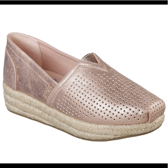 skechers bobs espadrille wedge slip-on